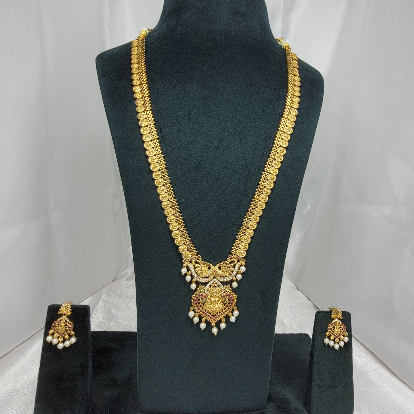Antique Gold -Tone Temple Jewellery with coin motif chain