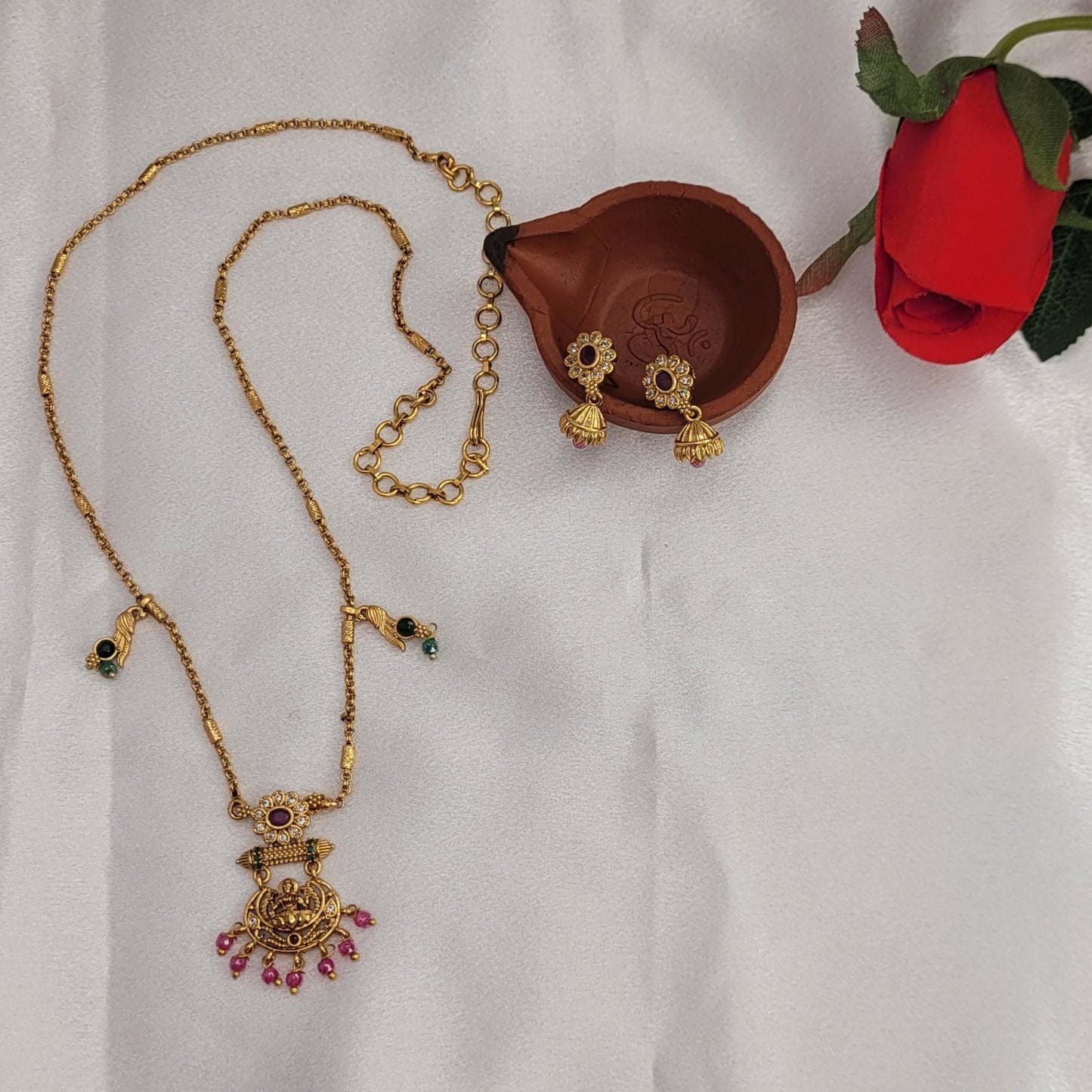 Divine Lakshmi Peacock Chain Set