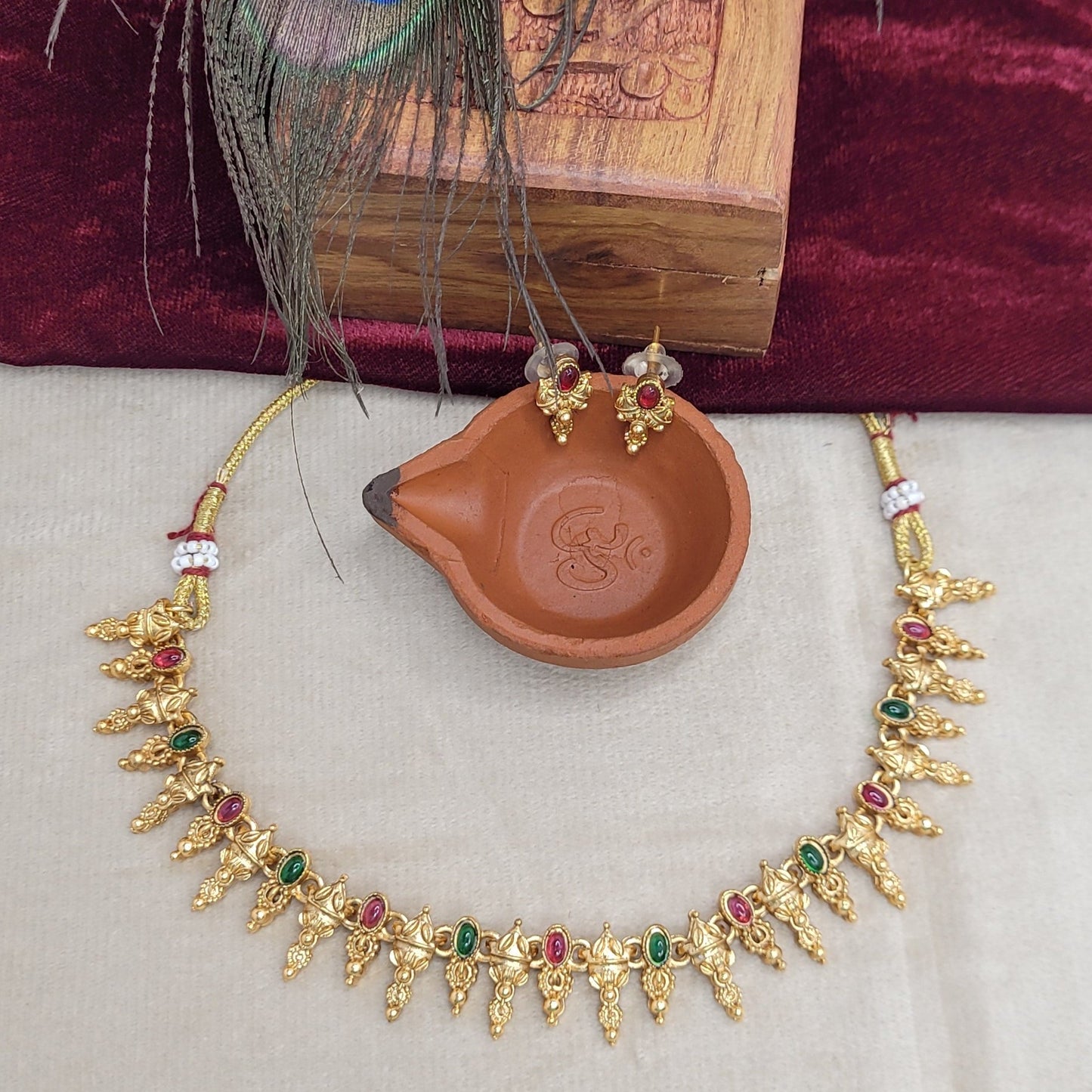 Traditional Lakshmi Mango Choker Necklace Set