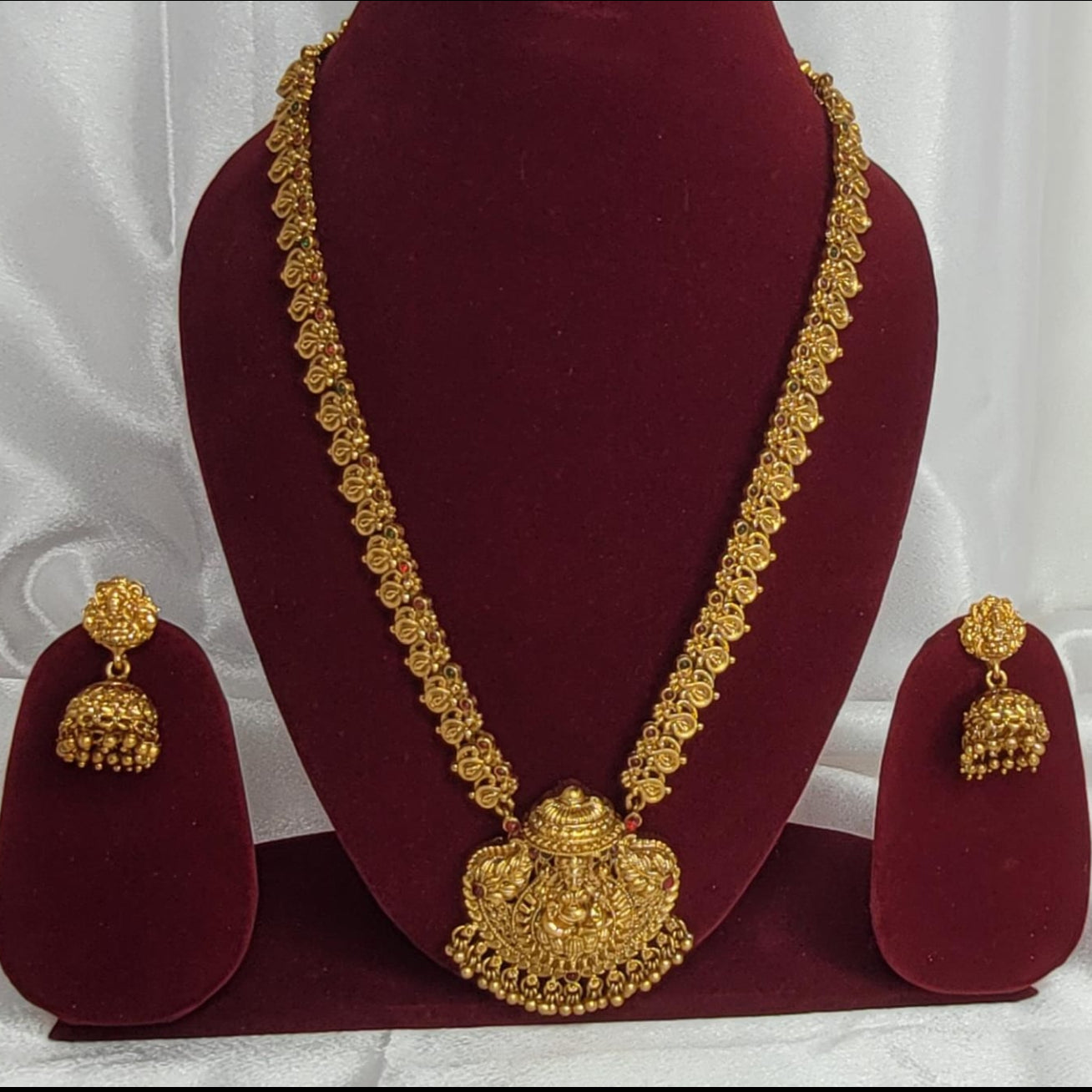 Antique Gold Lakshmi Long Necklace Set