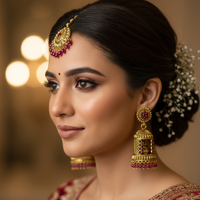 Ethnic Kemp Jhumka Earrings