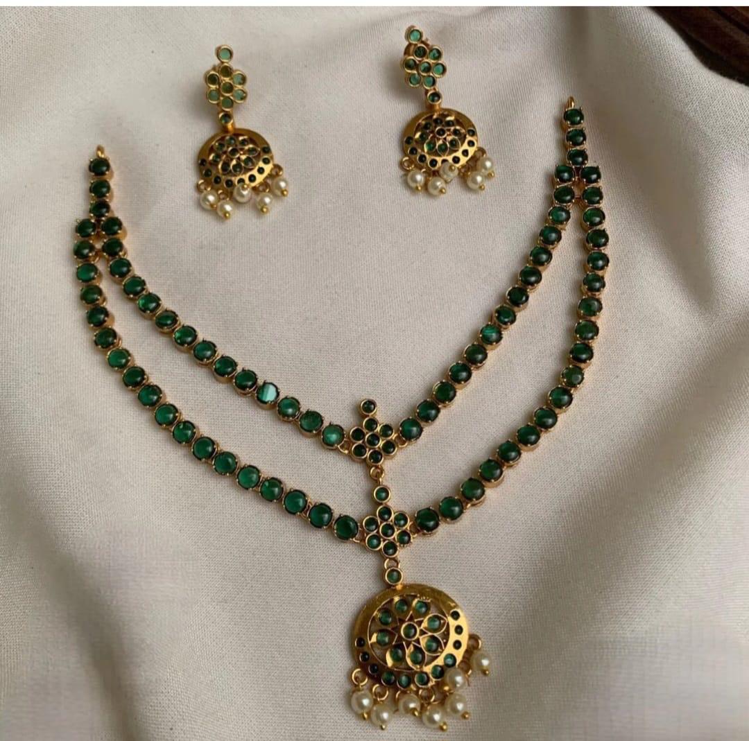 Emerald Stone -Traditional 2 layer cempu Adigai Set