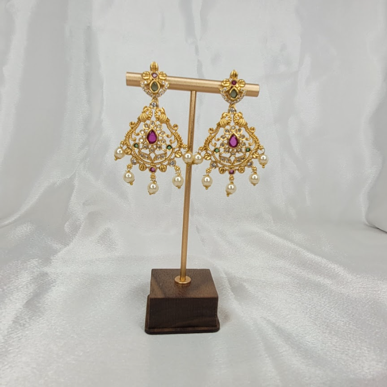 Peacock - Inspired Chandbali Earrings