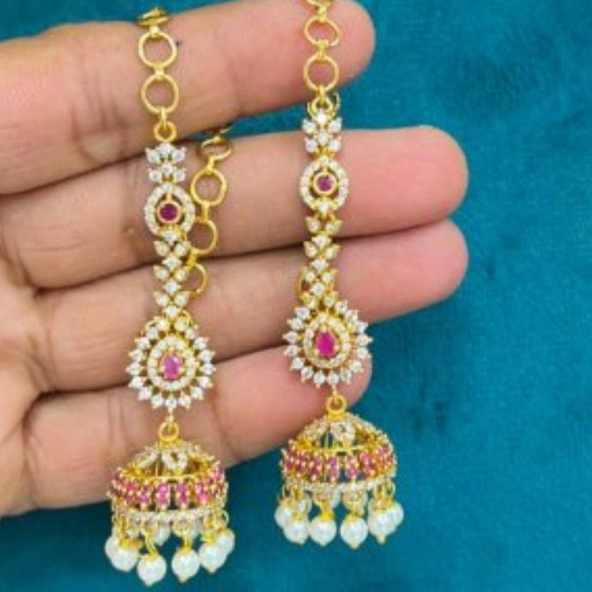 Ruby AD Jhumka Drop Earrings
