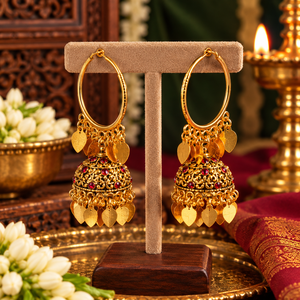 Ruby Elakkathali Hoop Jhumka