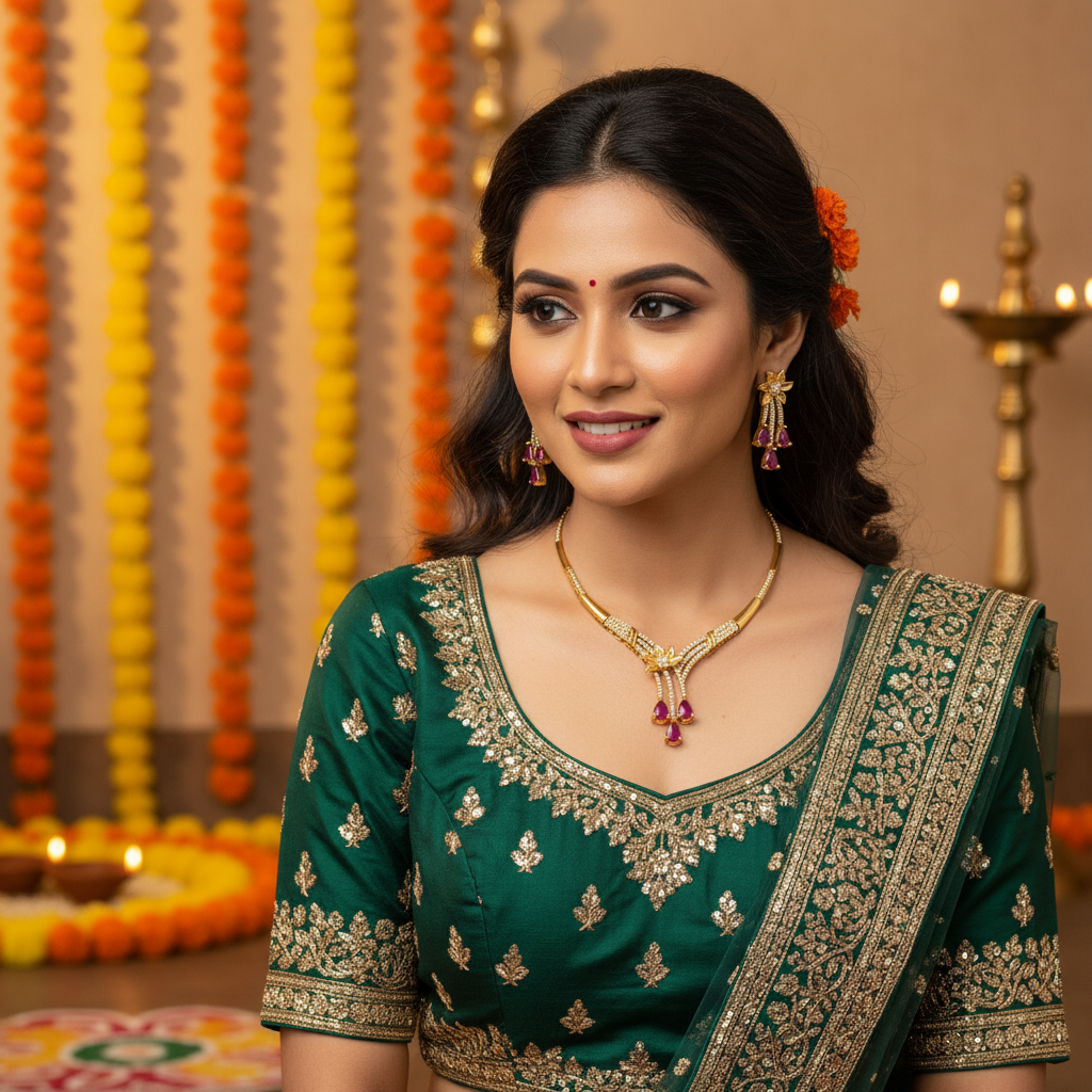 Gold Plated- Pink Necklace Set