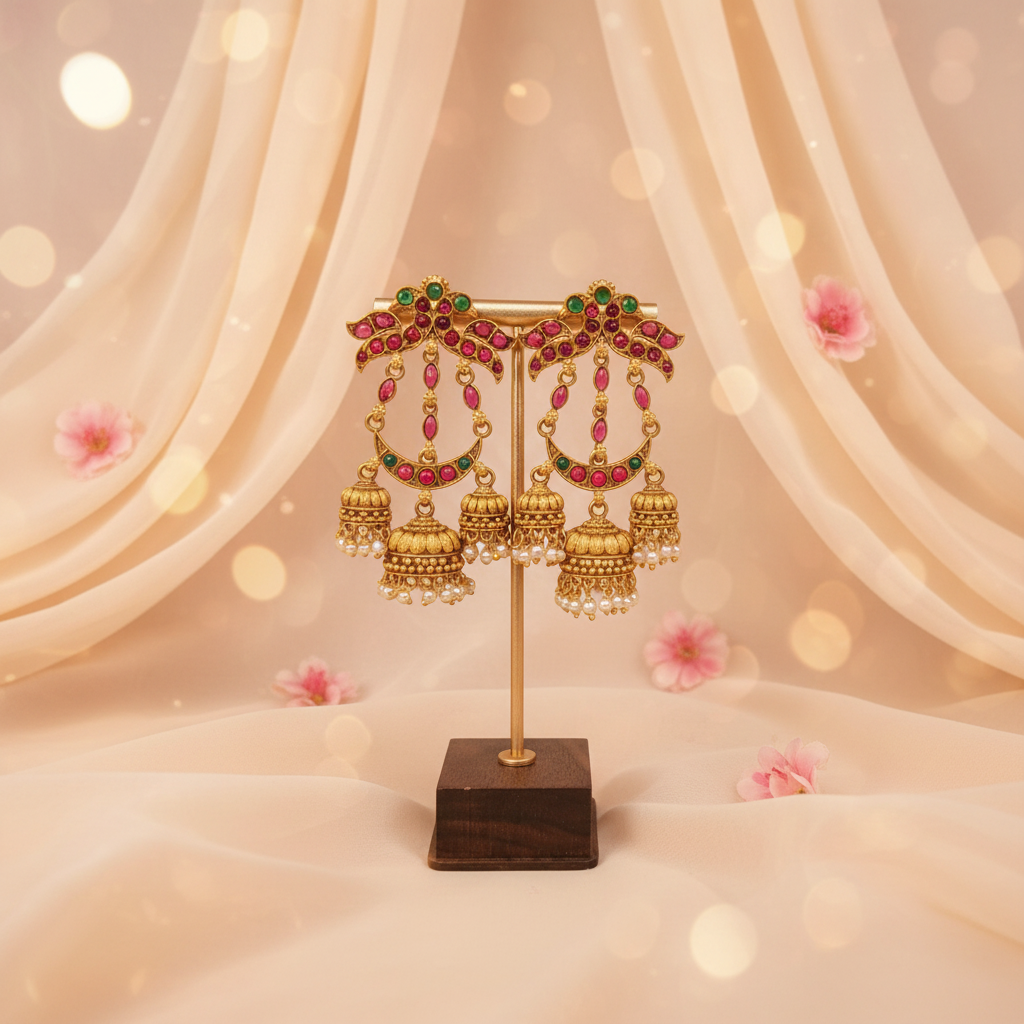 Elegant Multi-layered Jhumka Earrings