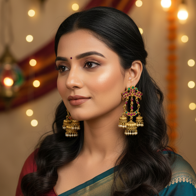 Elegant Multi-layered Jhumka Earrings