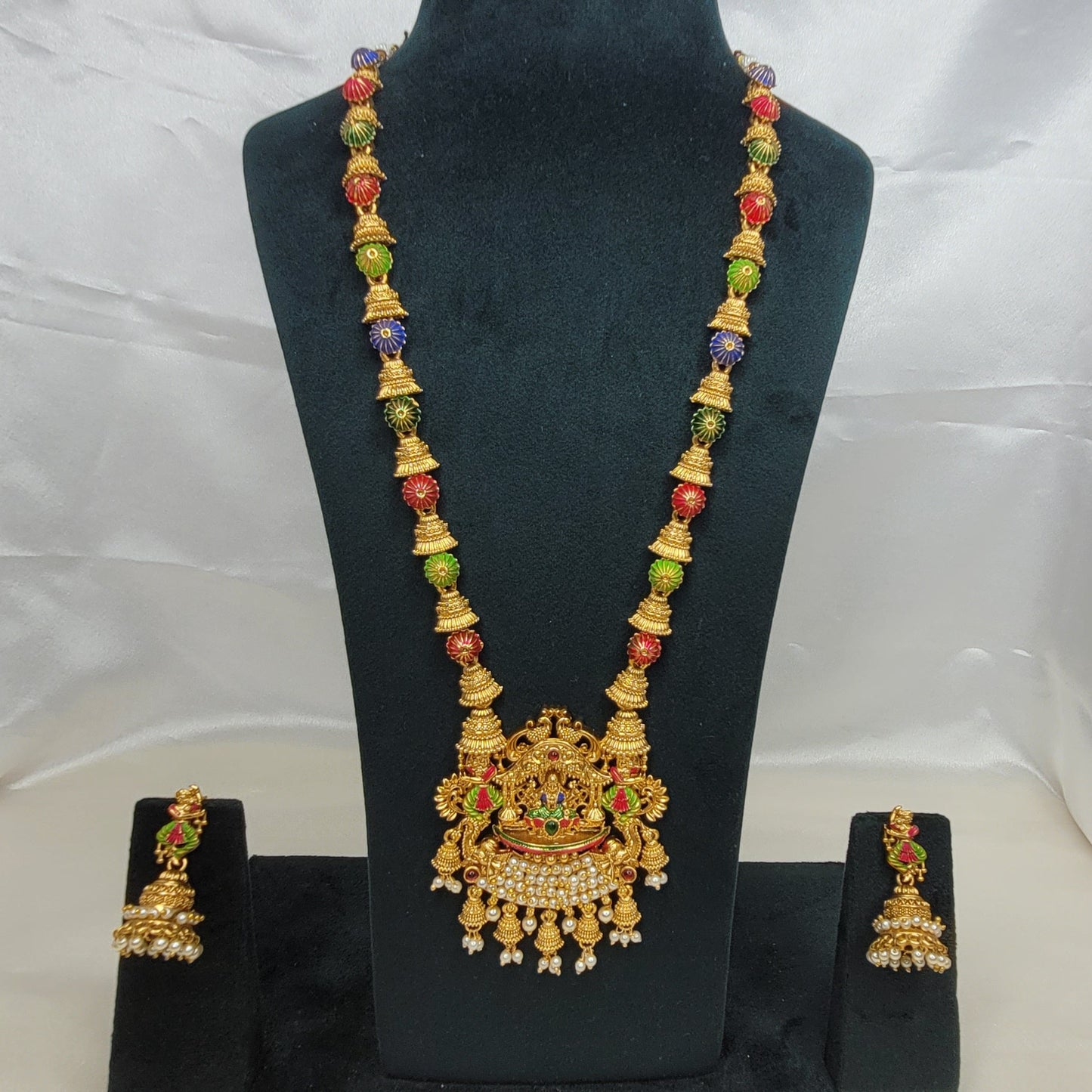 Lakshmi Enamel Painted Bridal Haram Set