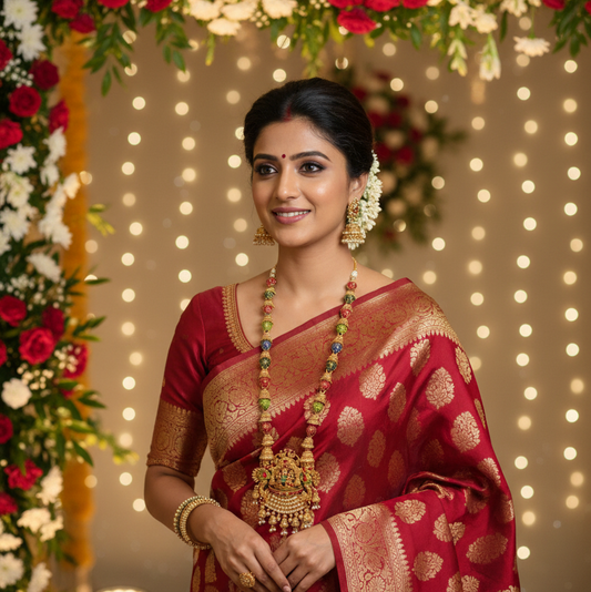 Lakshmi Enamel Painted Bridal Haram Set