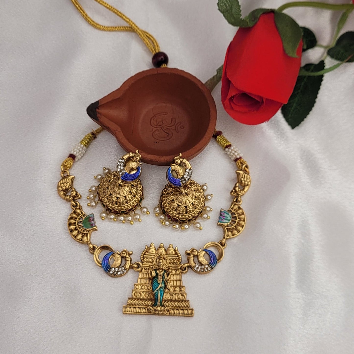 Royal Peacock Lakshmi Necklace