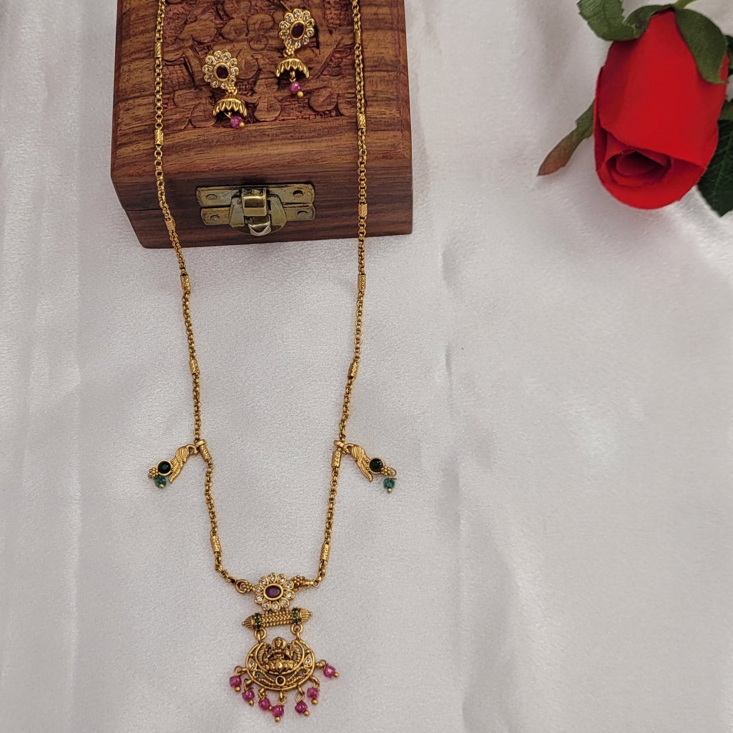Divine Lakshmi Peacock Chain Set