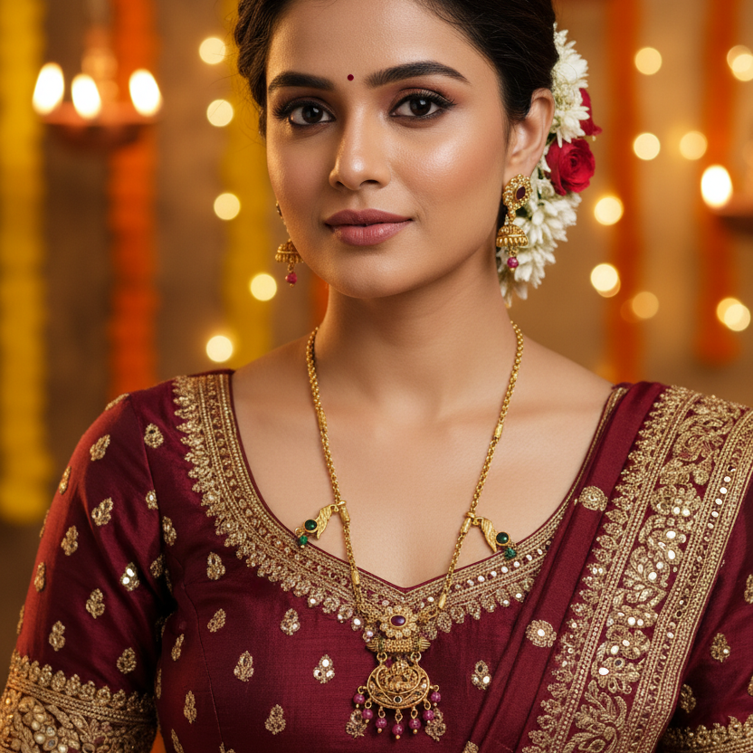 Divine Lakshmi Peacock Chain Set