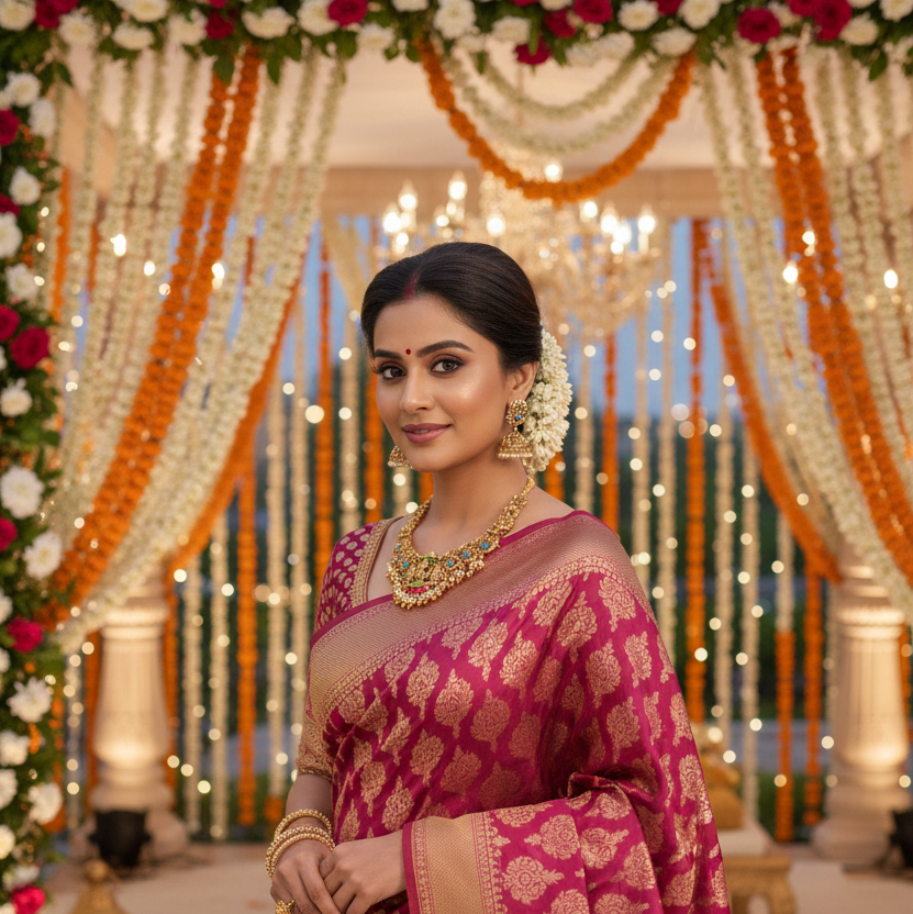 Lakshmi Pearl Elegance Temple Necklace Set