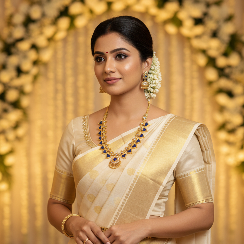 Sapphire Palakka Necklace Set