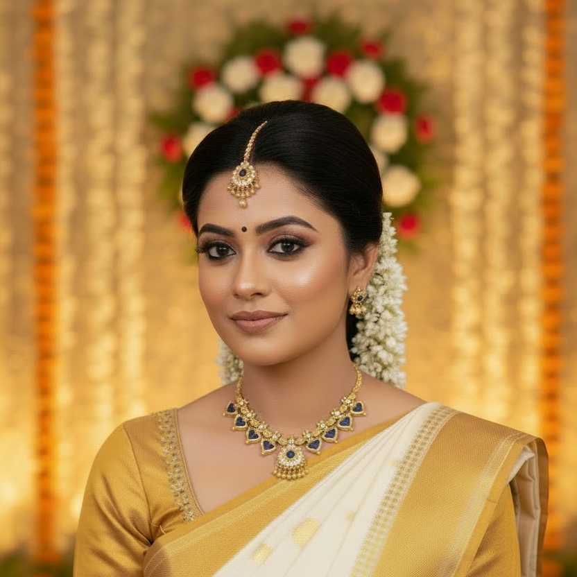 Sapphire Palakka Necklace Set