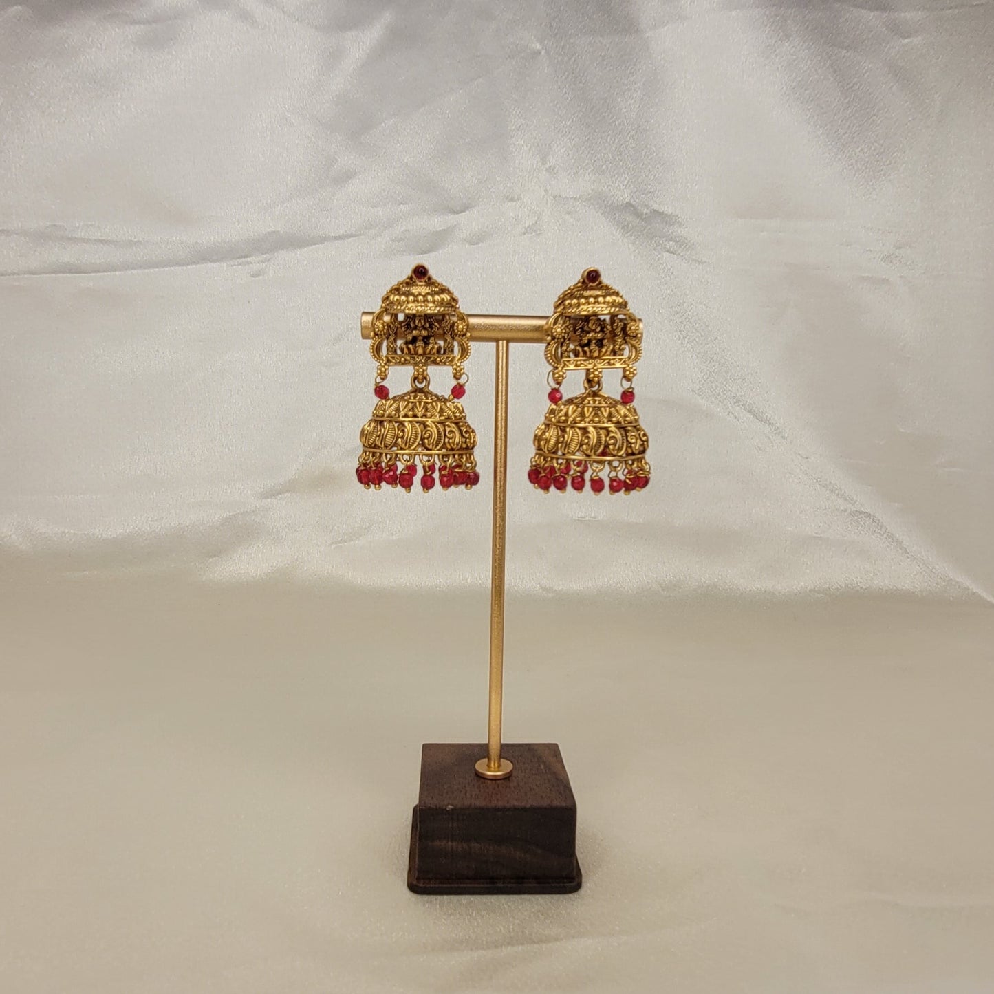 Antique Ruby Jhumka Earrings