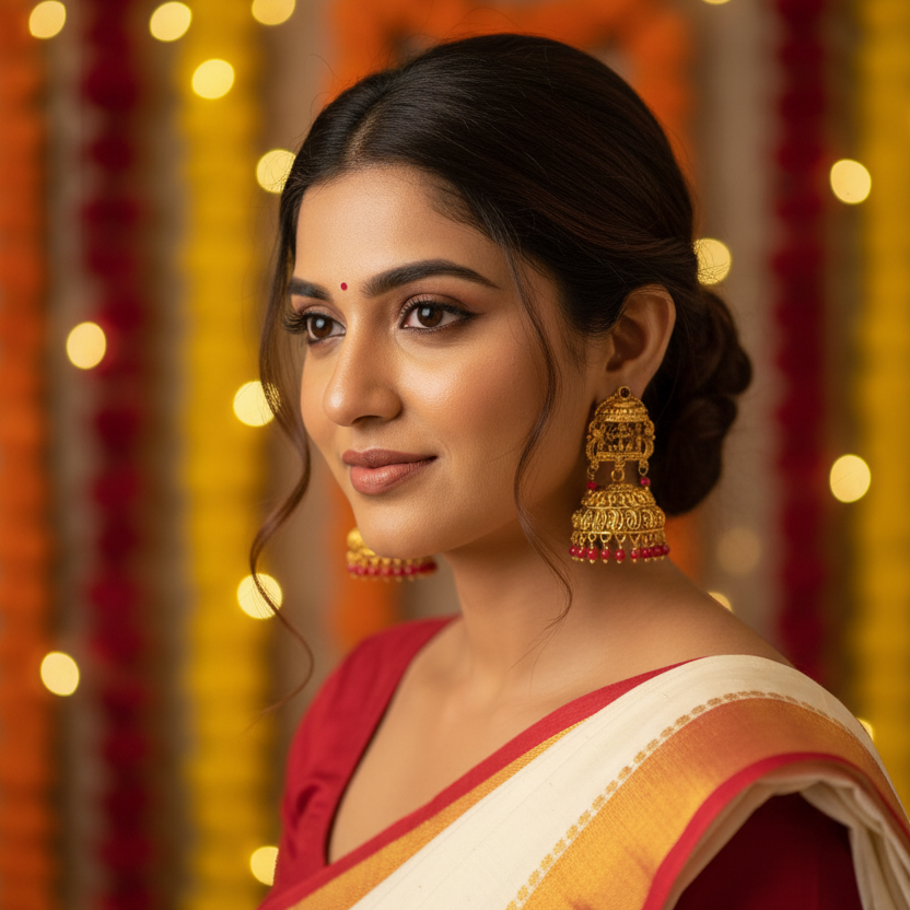 Antique Ruby Jhumka Earrings