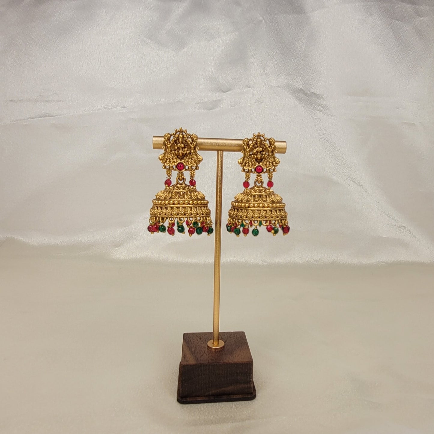 Temple Lakshmi Multicolor Jhumka Earrings