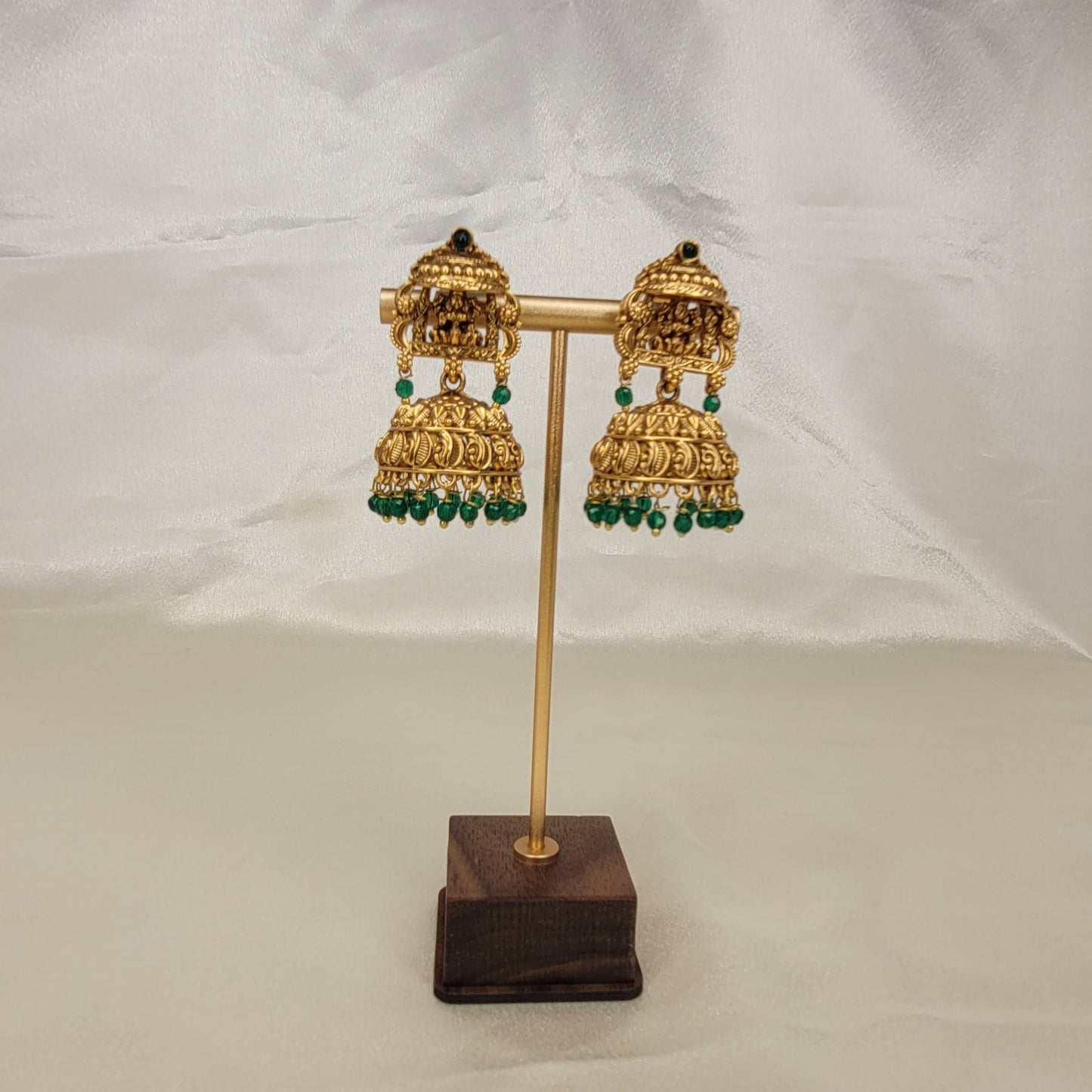 Emerald Antique Jhumka Earrings