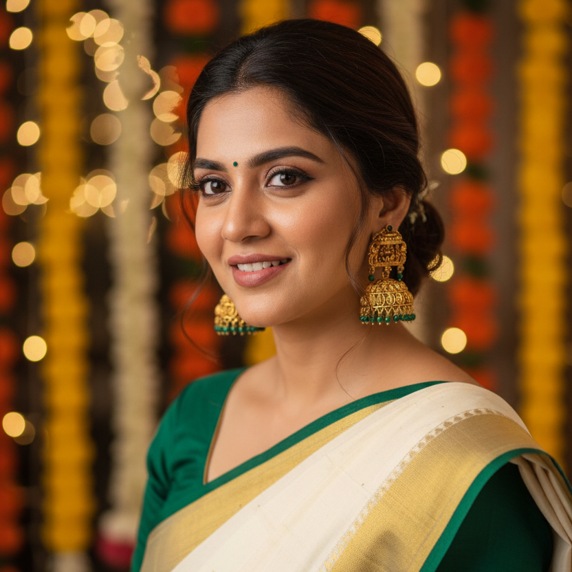 Emerald Antique Jhumka Earrings