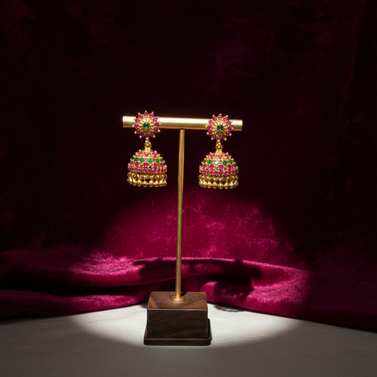 Traditional Multicolor Floral Jhumka Earrings