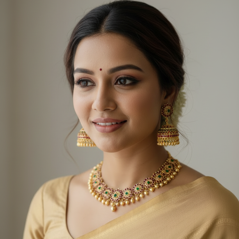 Traditional Multicolor Floral Jhumka Earrings
