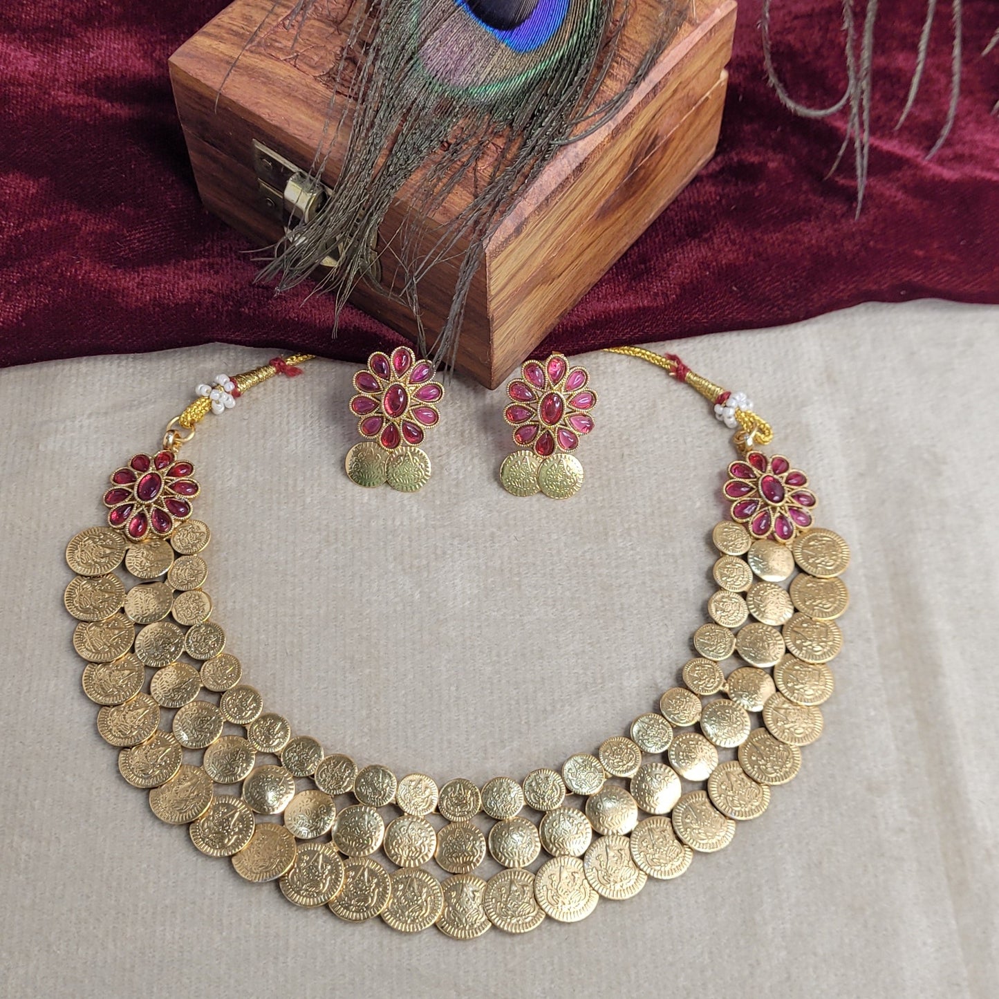 Grand Floral Coin Haram Set