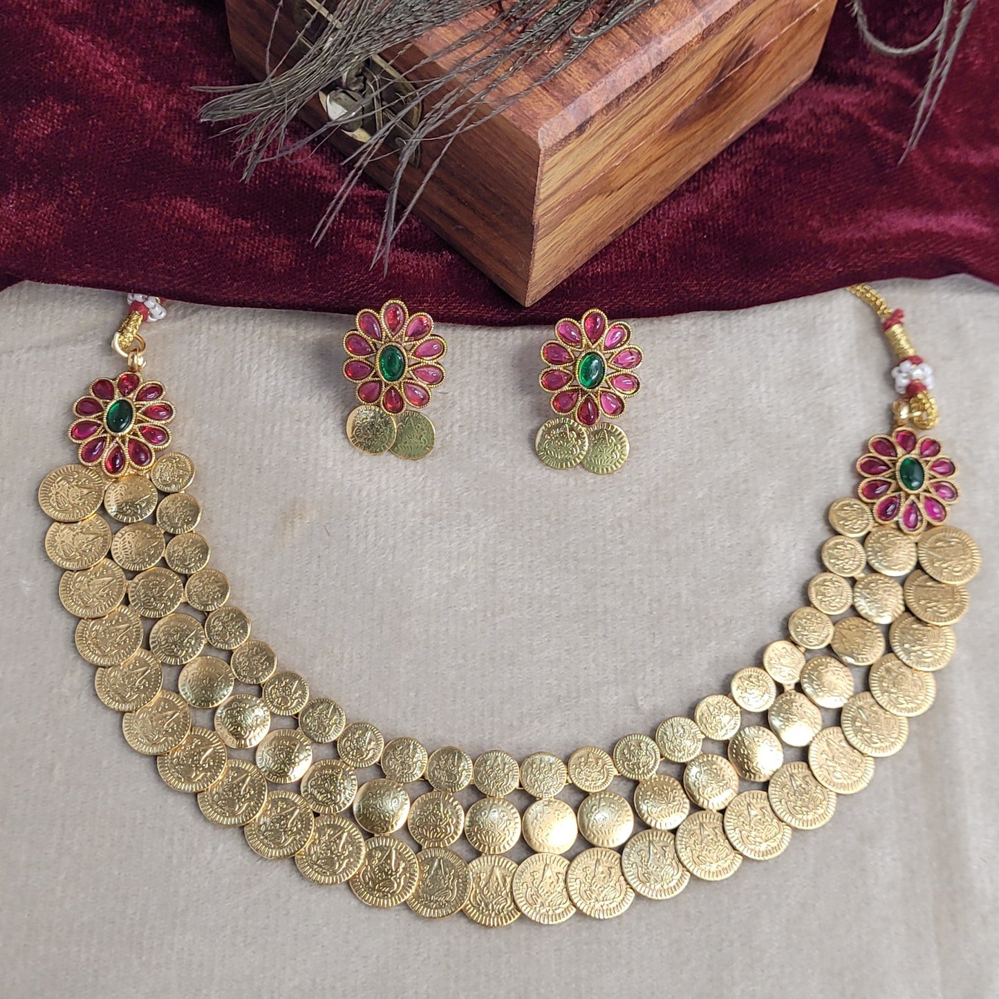 Grand Floral Coin Haram Set