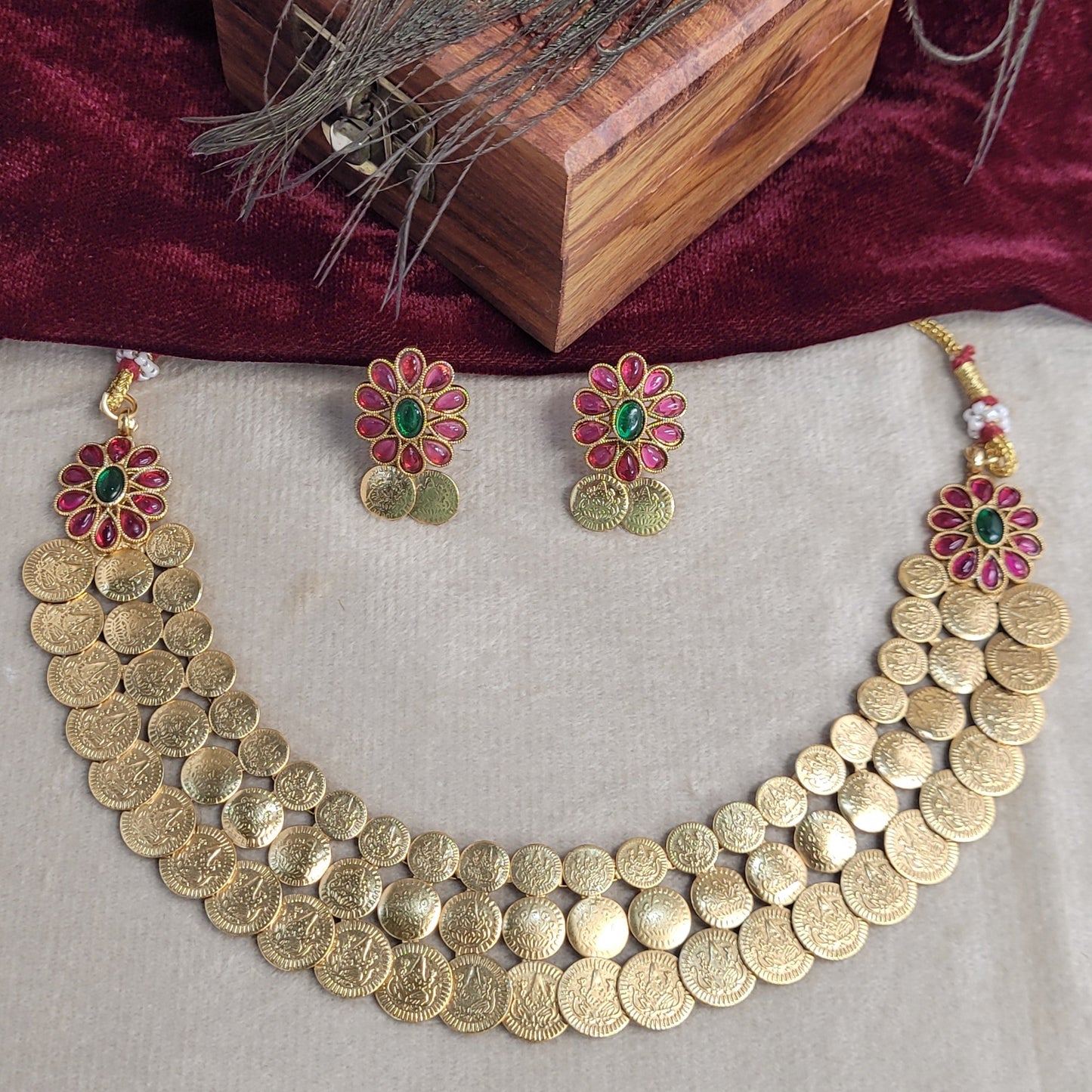 Grand Floral Coin Haram Set