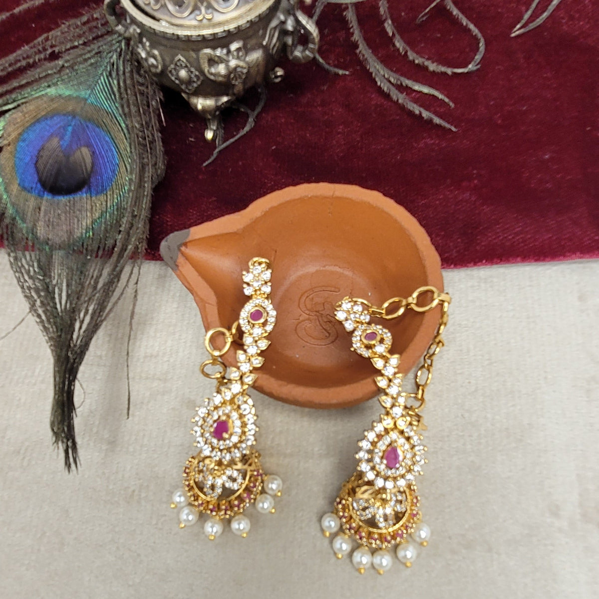 Ruby AD Jhumka Drop Earrings