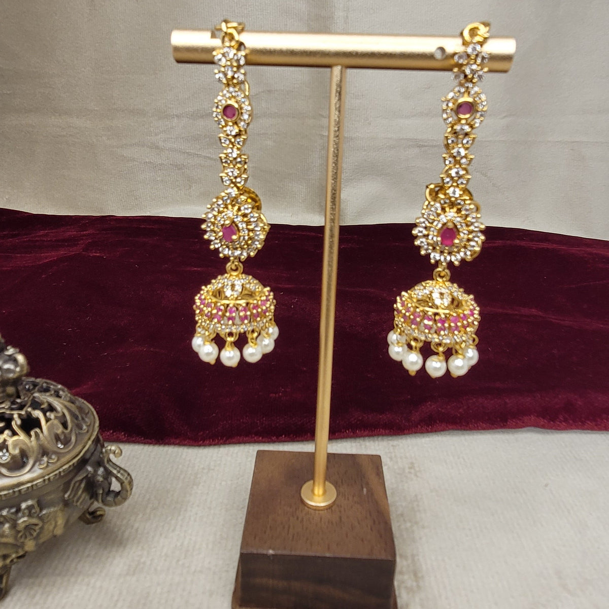 Ruby AD Jhumka Drop Earrings