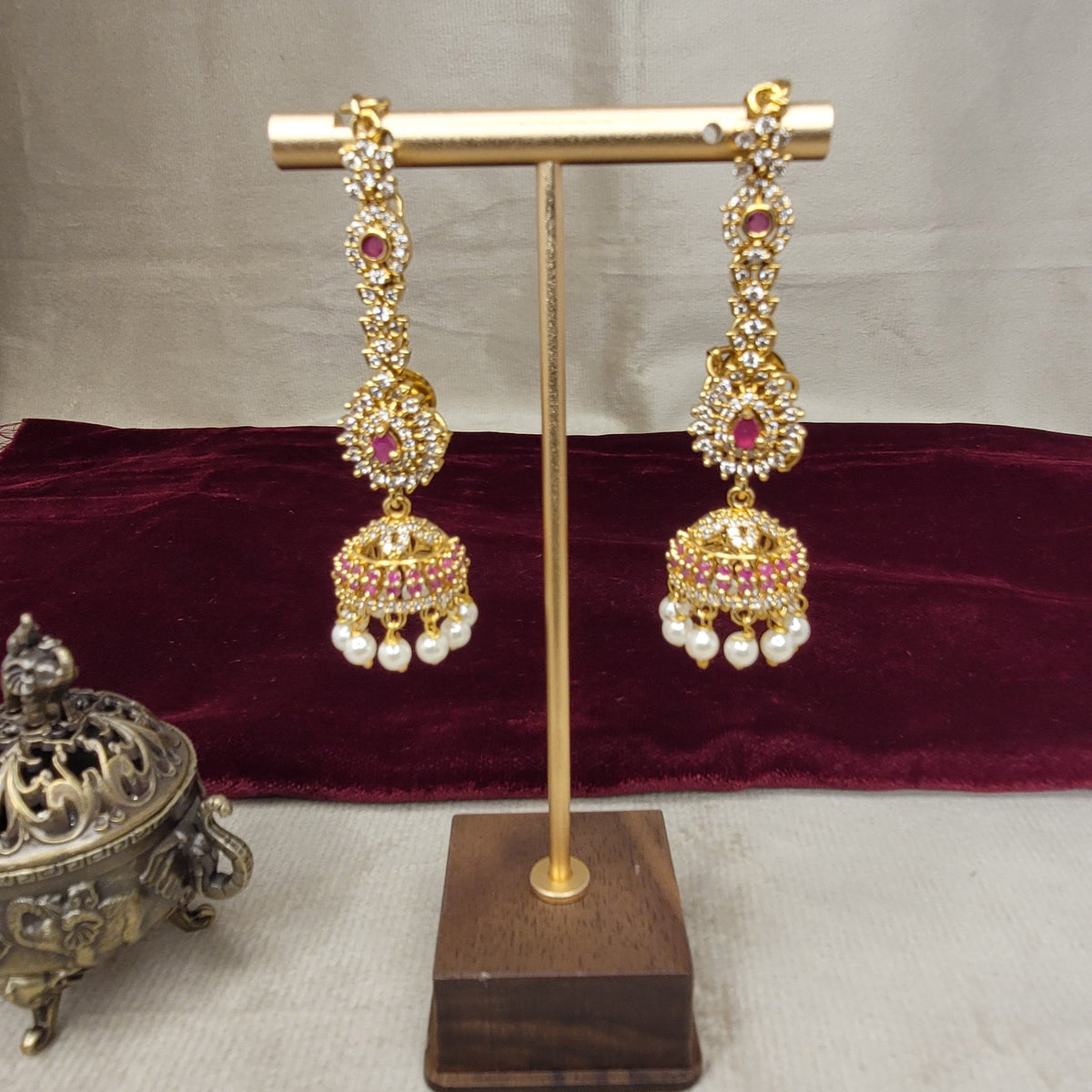 Ruby AD Jhumka Drop Earrings