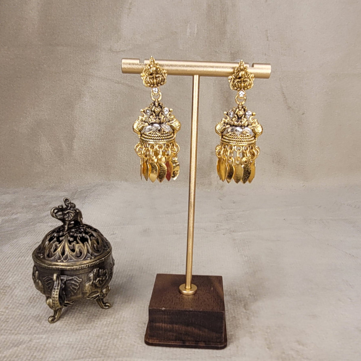 Antique Lakshmi Elakkathali Jhumka