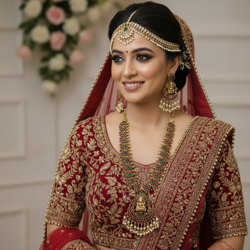 Multicolor Parvatia Temple Necklace set