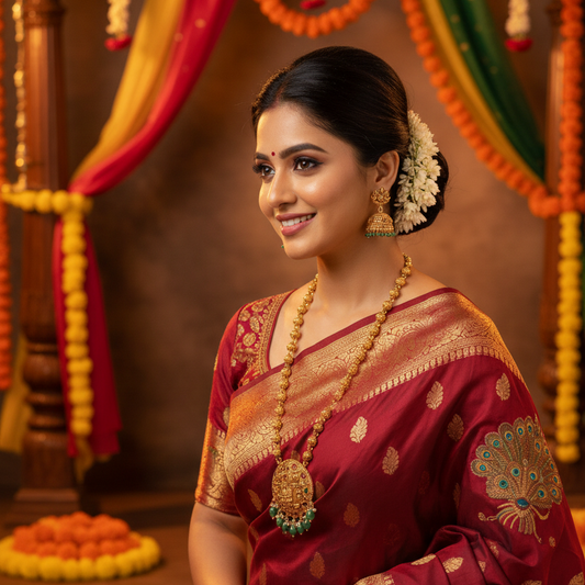 Antique Gold - Lakshmi Long Necklace Set