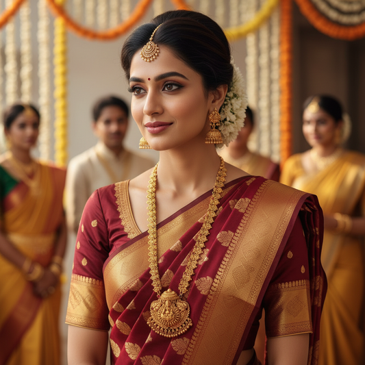 Antique Gold Lakshmi Long Necklace Set