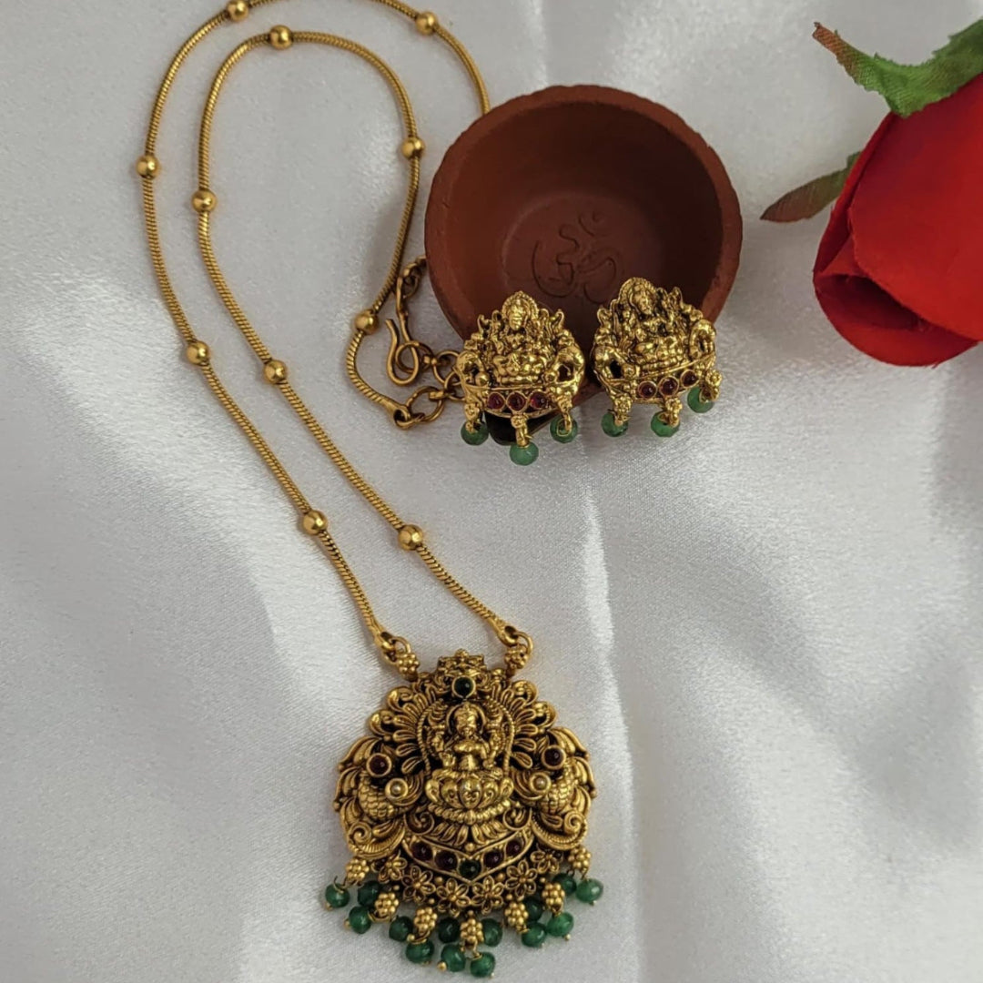 Antique Premium Matte Finish Lakshmi chain Necklace