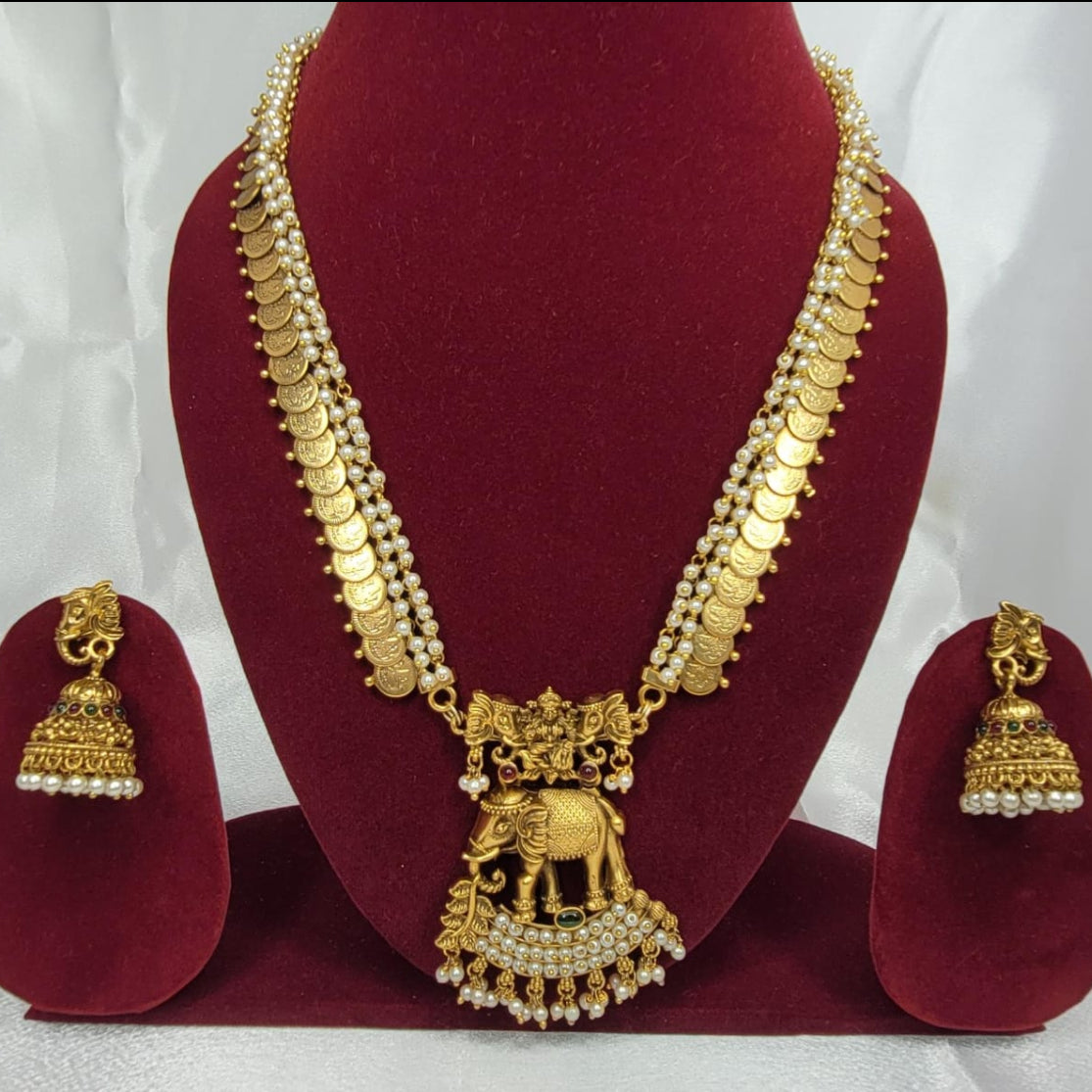 Premium Quality Traditional Elephant- long Necklace Set