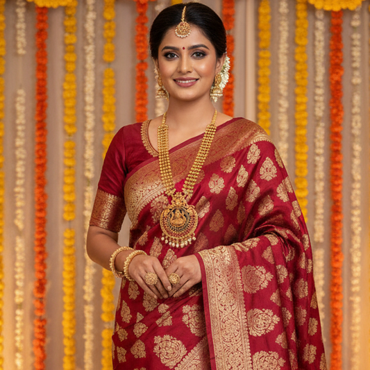 Antique Gold - Goddess Pendant Haram Set