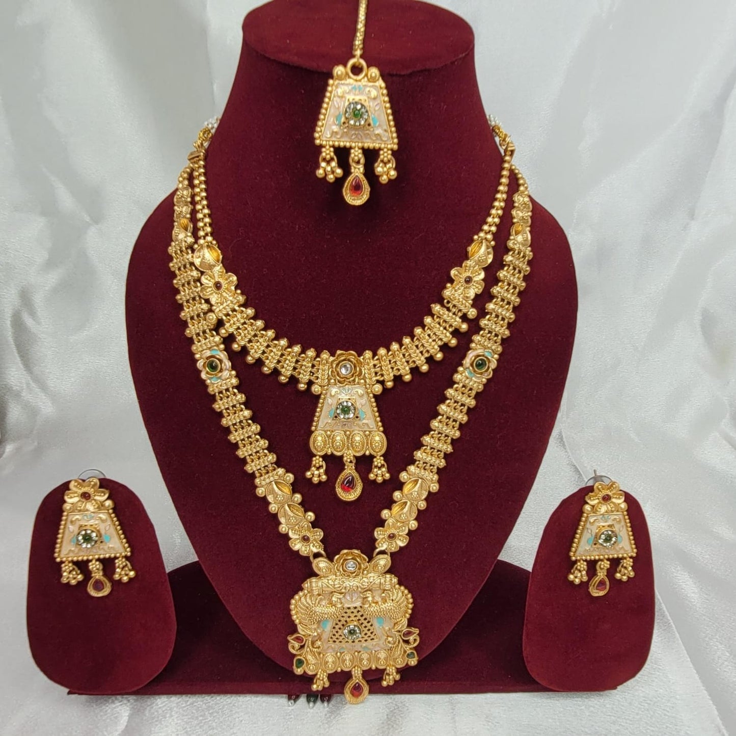 Rajwadi Temple Necklace Set