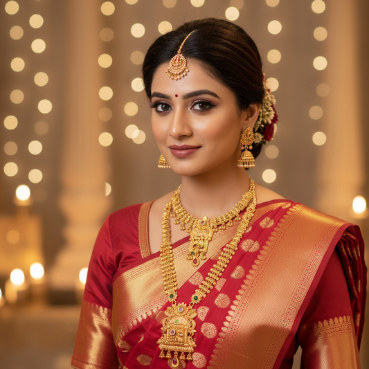 Ethnic Beauty Pota Stone and Meenakari Necklace Set