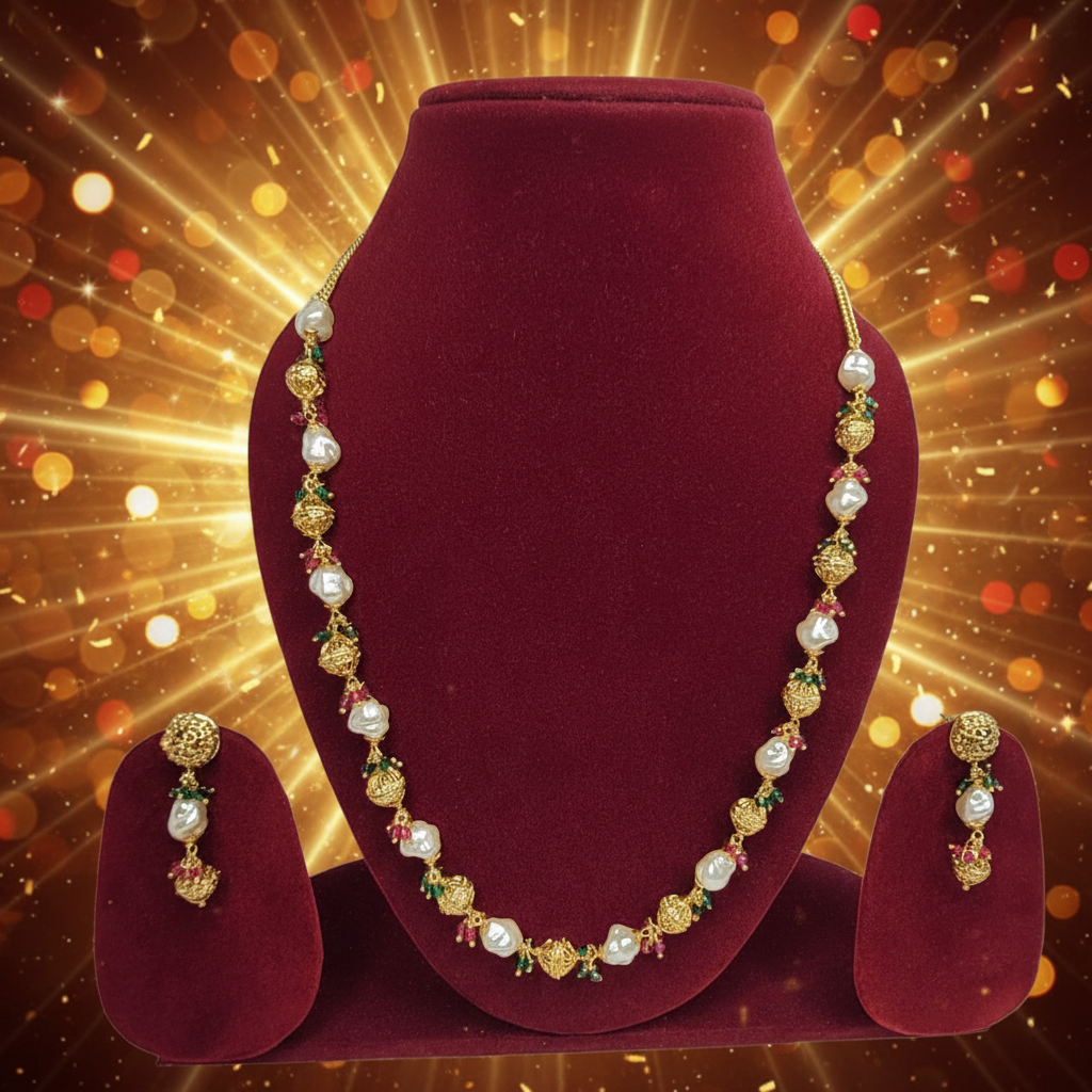 Baroque Pearl Necklace Set