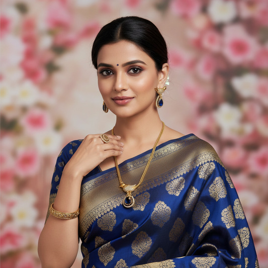 Golden & Blue - Bird motif Necklace Set