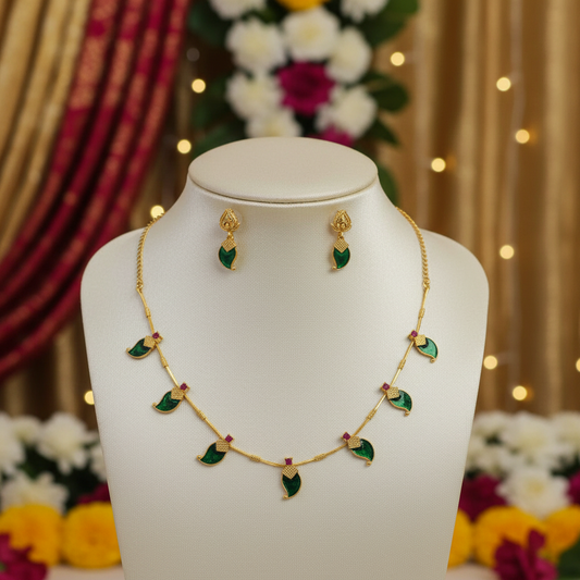 Traditional Kerala Palakka Necklace Set for women
