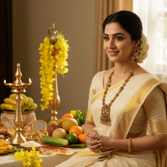 Antique Gold Lakshmi Motif Necklace Set for Women