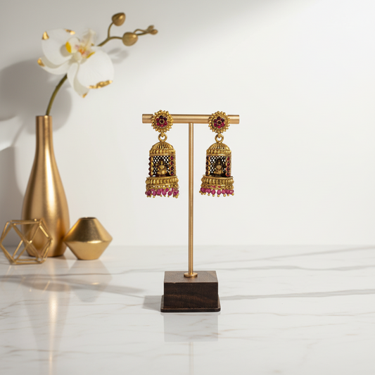 Ethnic Kemp Jhumka Earrings
