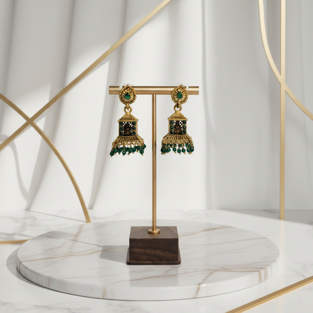 Antique Gold Lakshmi Earring Set