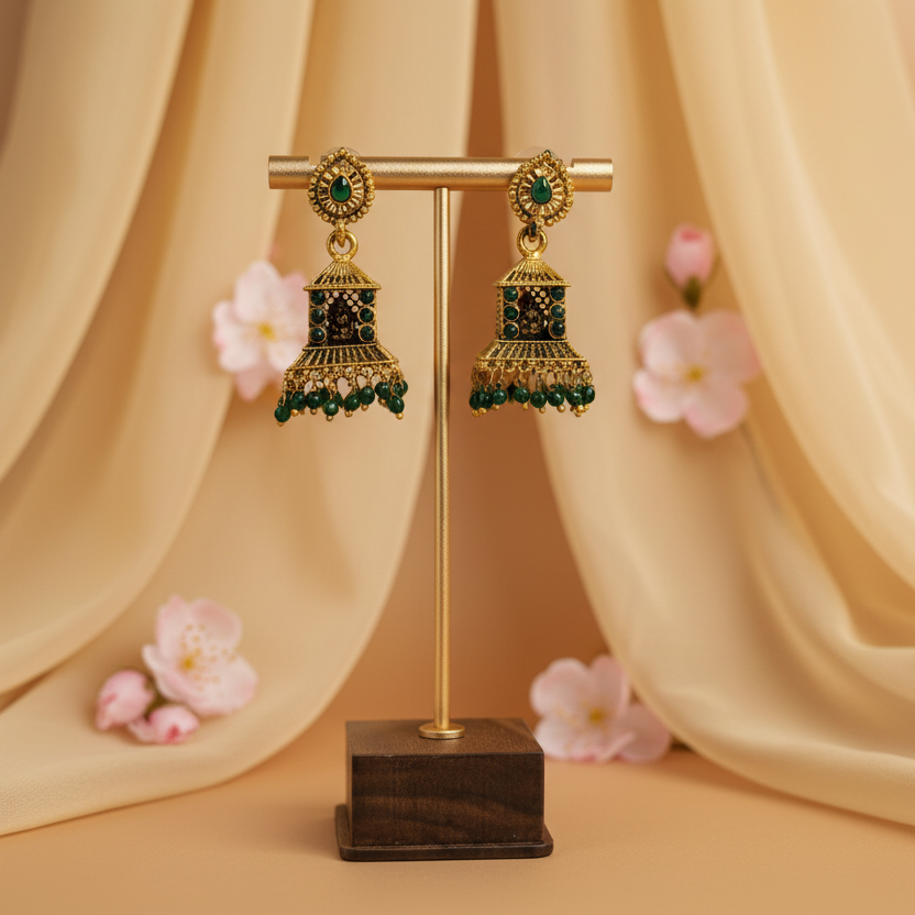Antique Gold Lakshmi Earring Set