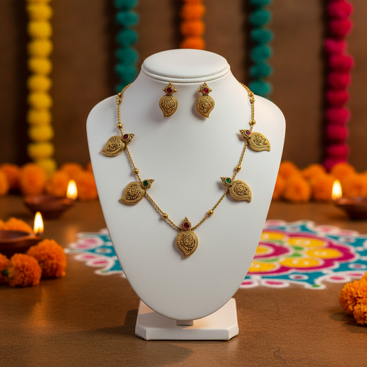 Traditional Mango Shape Necklace Set for Women